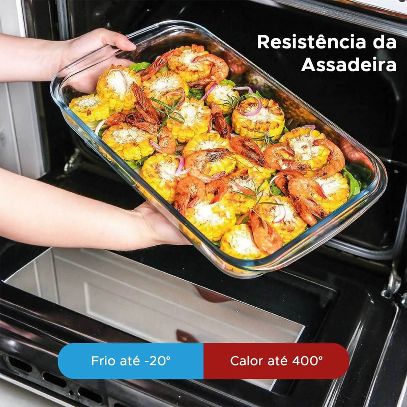 Kit c/ 4 Assadeiras Pode Levar ao Forno